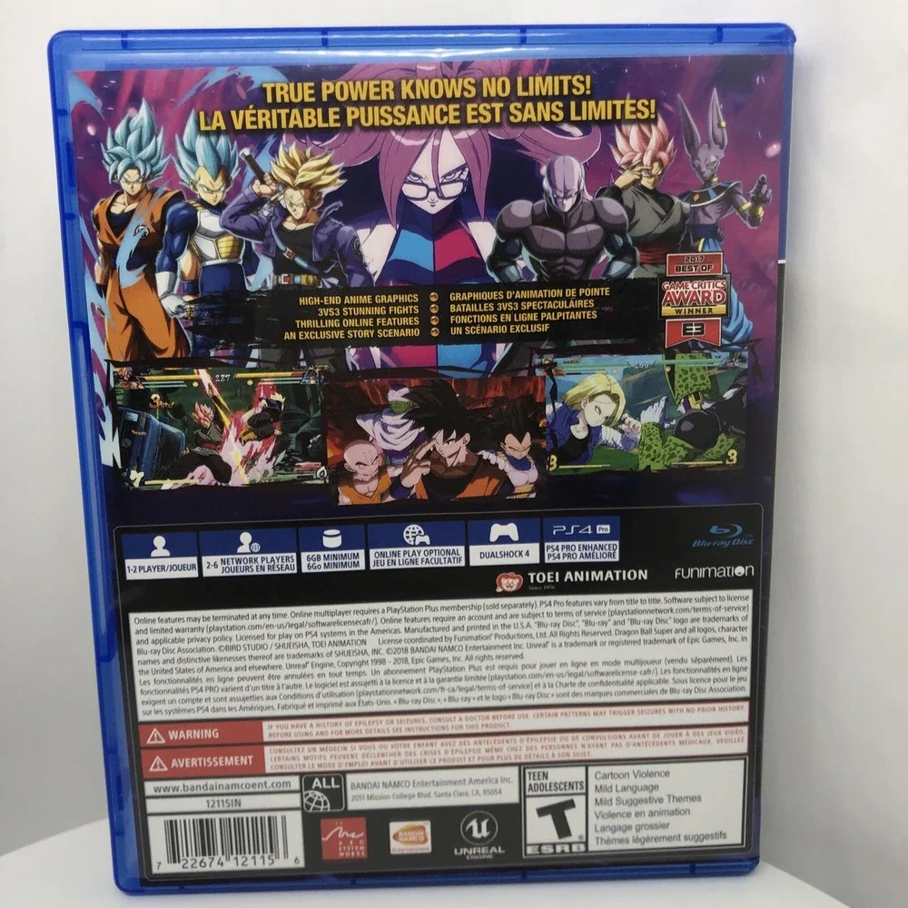 Dragon Ball FighterZ - Sony PlayStation 4, Original Jewel Case & Cover Art Mint‎